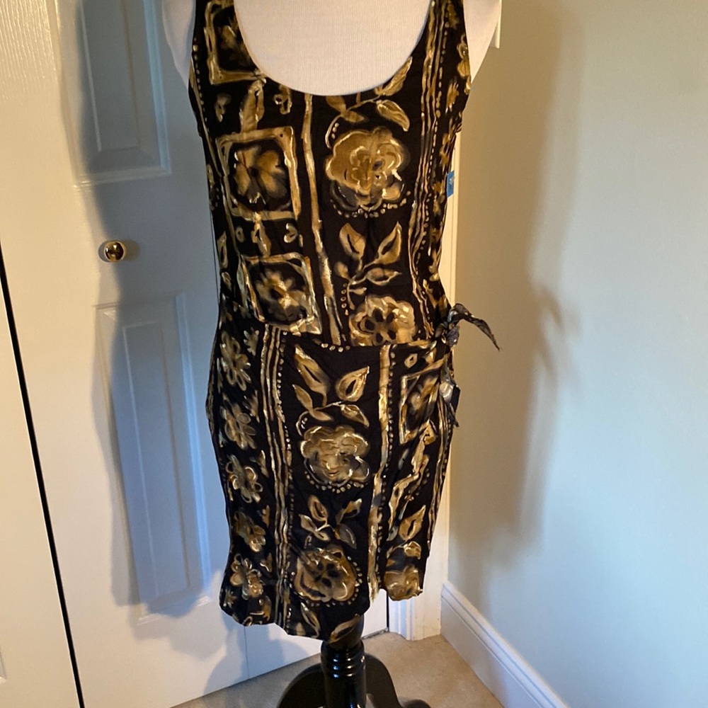 NWT and Vintage, “Vintage Blue” Black Floral Summer Dress